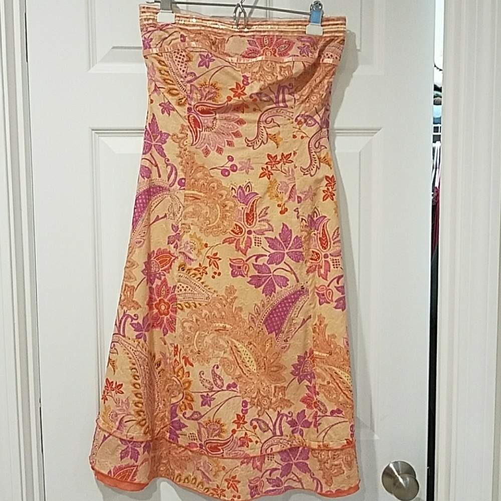 Pink express knee length strapless